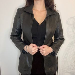 JLC long leather jacket